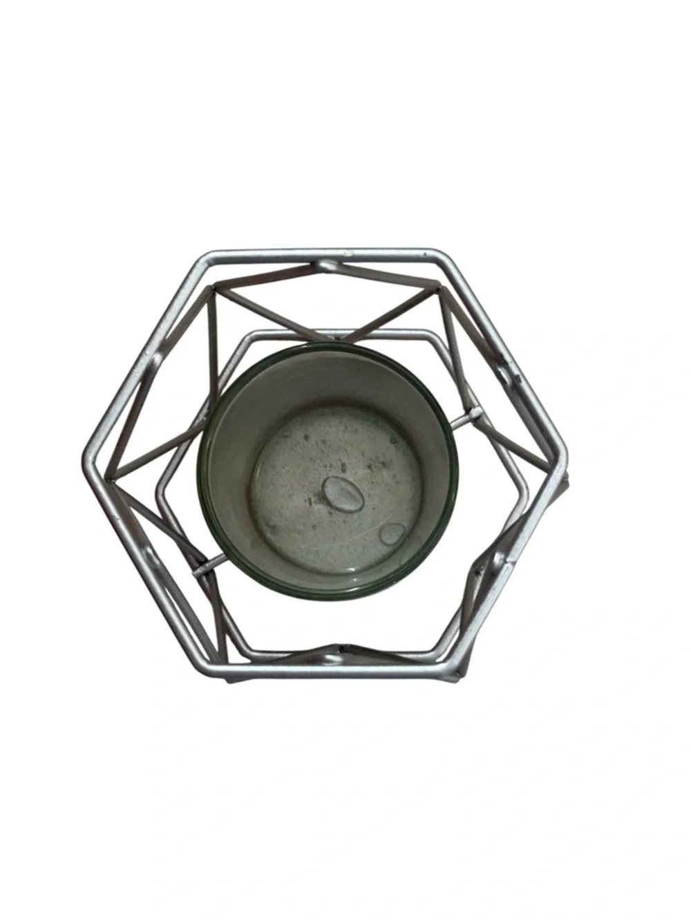 🫶🏻 Geometric Metal Votive Candle Holder in Silver